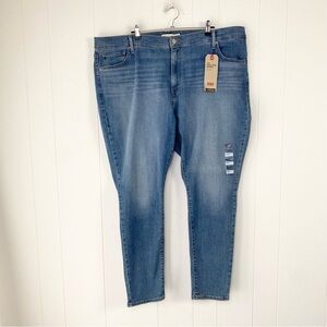 NWT Levi’s 721 High Rise Jeans Skinny Hypersoft Size 24W M Plus Size Medium Wash